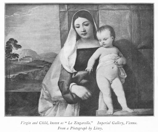 Virgin and Child, known as "La Zingarella." Imperial Gallery, Vienna. From a Photograph by Löwy.