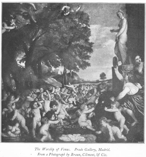 The Worship of Venus. Prado Gallery, Madrid. From a Photograph by Braun, Clément, & Cie.