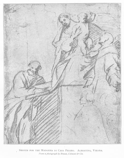 Sketch for the Madonna di Casa Pesaro. Albertina, Vienna. From a photograph by Braun, Clément & Cie.