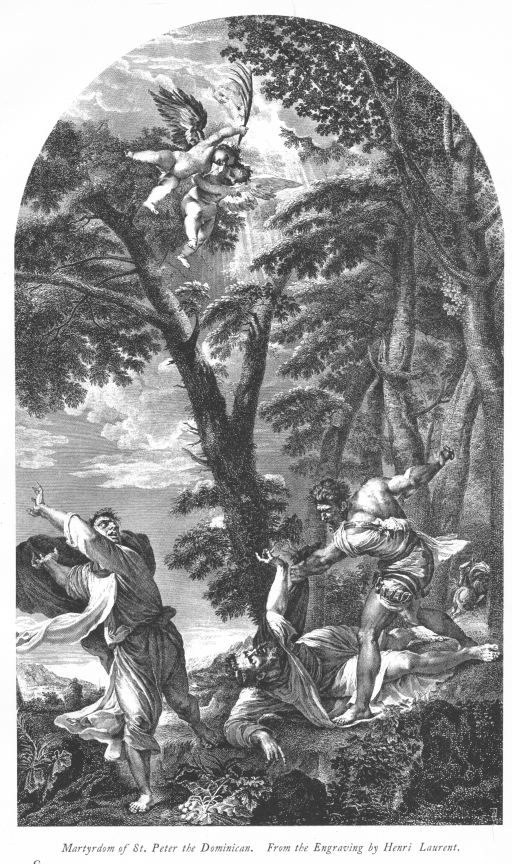 Martyrdom of St. Peter the Dominican. From the engraving by Henri Laurent.